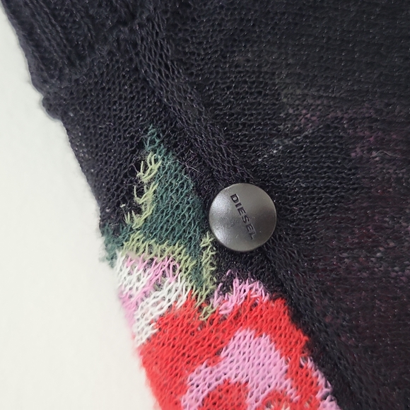NWOT Diesel Knit Black Floral Top XS - Picture 5 of 5